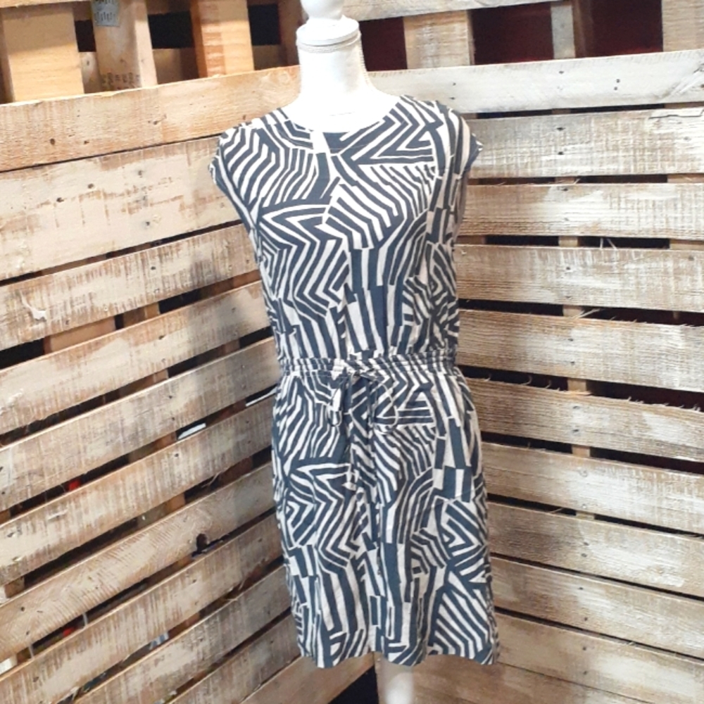 Loft sundress dark grey and cream. Size M